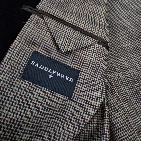 Saddlebread Men's Black Cordury Sports Coat Sz 44R - Picture 6 of 9